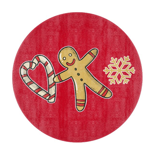 Gingerbread man love cutting board (Front)