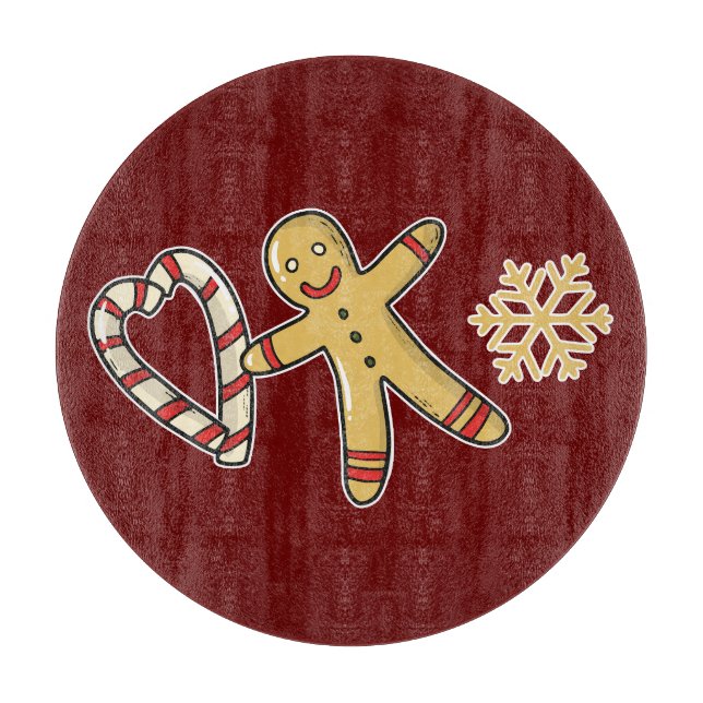 Gingerbread man love cutting board (Front)