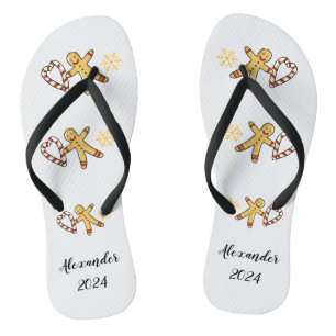 Gingerbread man love flip flops