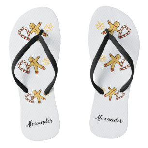 Gingerbread man love flip flops