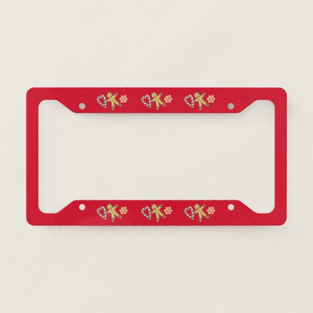 Gingerbread man love license plate frame (Front)