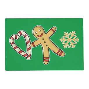 Gingerbread man love placemat