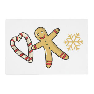 Gingerbread man love placemat