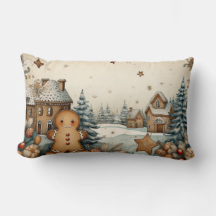 Gingerbread Man Lumbar Pillow