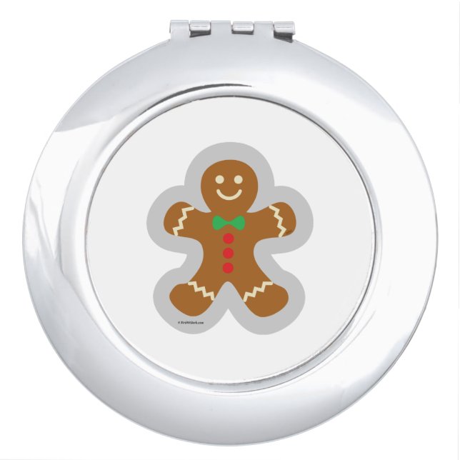 Gingerbread Man Making The Angel In The Snow Compact Mirror (Front)