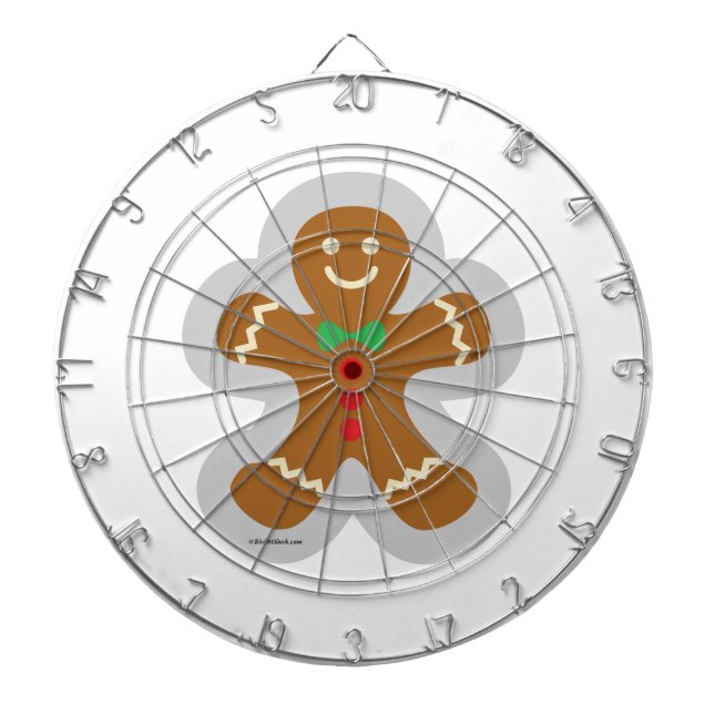 Gingerbread Man Making The Angel In The Snow Dart Board (Front)