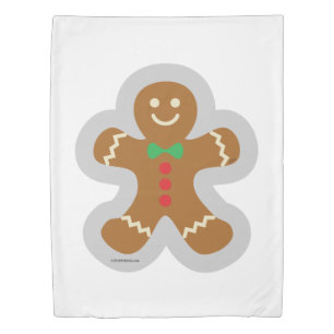 Gingerbread Man Making The Angel In The Snow Duvet Cover
