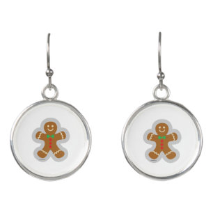Gingerbread Man Making The Angel In The Snow Earrings