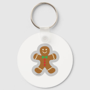 Gingerbread Man Making The Angel In The Snow Keychain