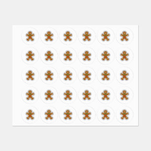 Gingerbread Man Making The Angel In The Snow Labels