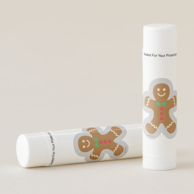 Gingerbread Man Making The Angel In The Snow Lip Balm (Front)