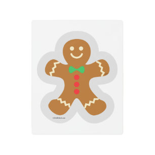 Gingerbread Man Making The Angel In The Snow Metal Print