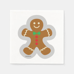 Gingerbread Man Making The Angel In The Snow Napkins