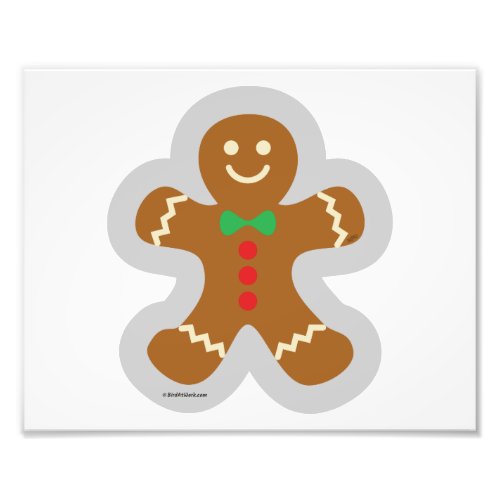 Gingerbread Man Making The Angel In The Snow Photo Print