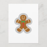 Gingerbread Man Making The Angel In The Snow Postcard