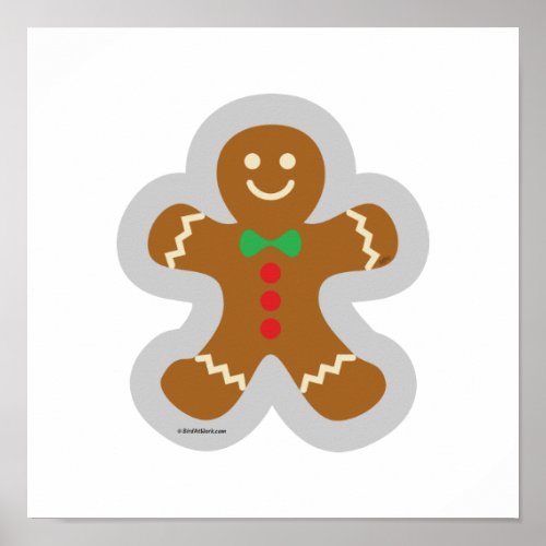 Gingerbread Man Making The Angel In The Snow Poster