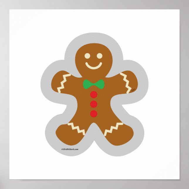 Gingerbread Man Making The Angel In The Snow Poster (Front)