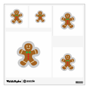 Gingerbread Man Making The Angel In The Snow Wall Decal