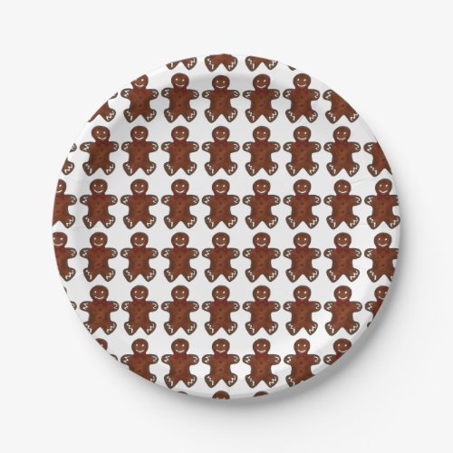 Gingerbread Man Men Cookie Christmas Holiday Party Paper Plates