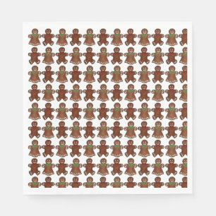 Gingerbread Man Men Lady Christmas Cookie Holiday Napkins