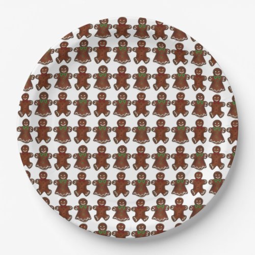 Gingerbread Man Men Lady Christmas Cookie Holiday  Paper Plates