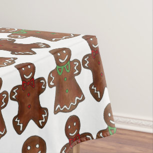 Gingerbread Man Men Lady Christmas Cookie Holiday  Tablecloth