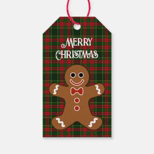 Gingerbread Man Merry Christmas Gift Tags