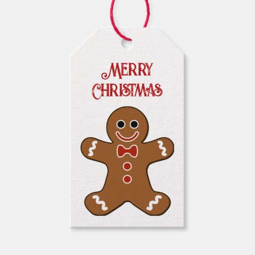 Gingerbread Man Merry Christmas Gift Tags