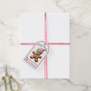 Gingerbread man Merry Christmas tag