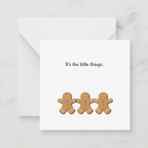 Gingerbread Man Mini Thank You Note Card