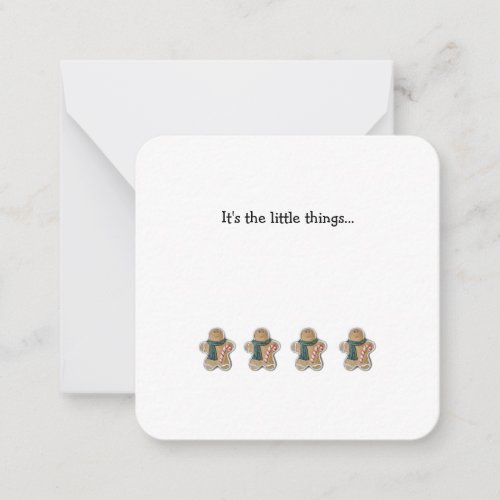 Gingerbread Man Mini Thank You Note Card