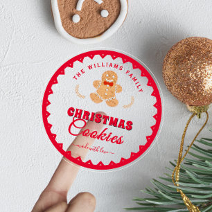 Gingerbread man modern clear Christmas Cookies Classic Round Sticker