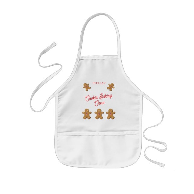 Gingerbread Man Monogrammed Kids' Apron (Front)