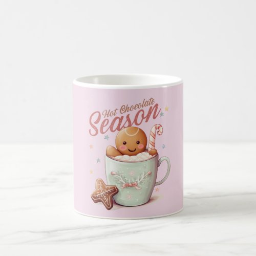 Gingerbread Man Mug Pink Christmas Gift