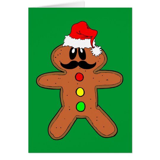 gingerbread man mustache card