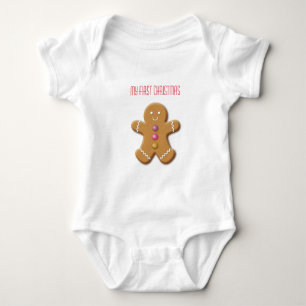 Gingerbread Man My First Christmas Baby Bodysuit