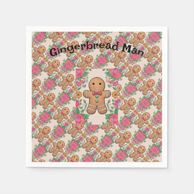 Gingerbread Man Napkins (Front)