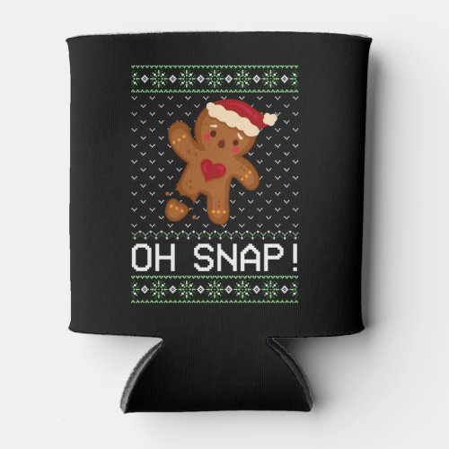 Gingerbread Man Oh Snap Christmas Can Cooler