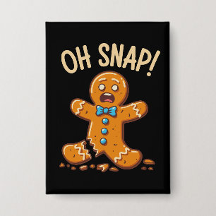 Gingerbread Man Oh Snap Christmas Cookie Baking Button