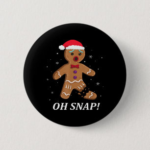 Gingerbread Man Oh Snap Christmas Cookie Costume B Button