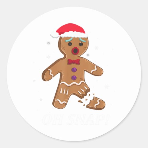 Gingerbread Man Oh Snap Christmas Cookie Costume B Classic Round Sticker