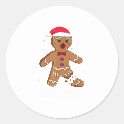 gingerbread man oh snap christmas cookie costume b classic round sticker