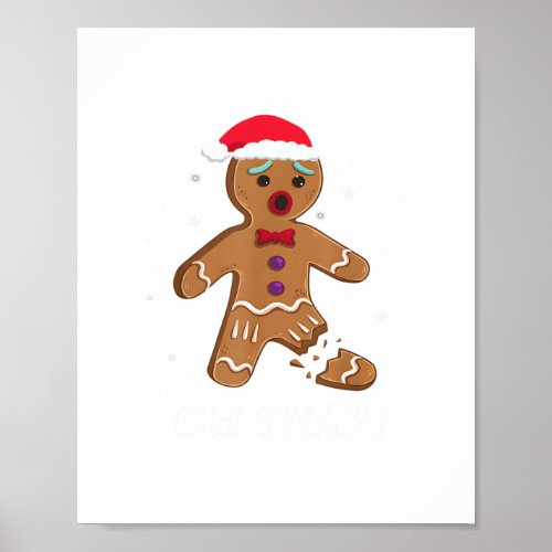 gingerbread man oh snap christmas cookie costume b poster