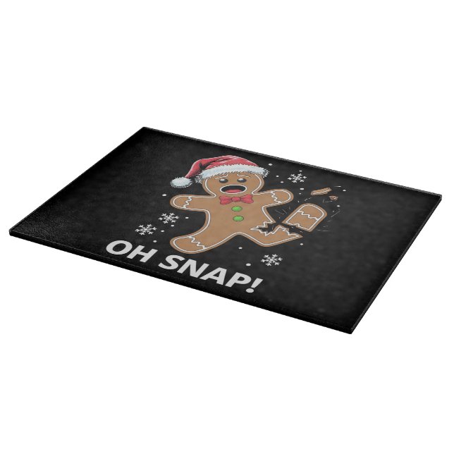 Gingerbread Man Oh Snap Christmas Funny Cookie  Cutting Board (Corner)