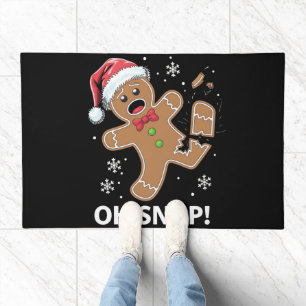Gingerbread Man Oh Snap Christmas Funny Cookie Doormat