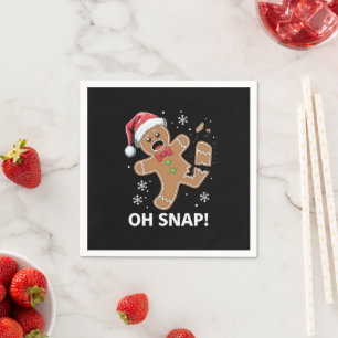 Gingerbread Man Oh Snap Christmas Funny Cookie Napkins