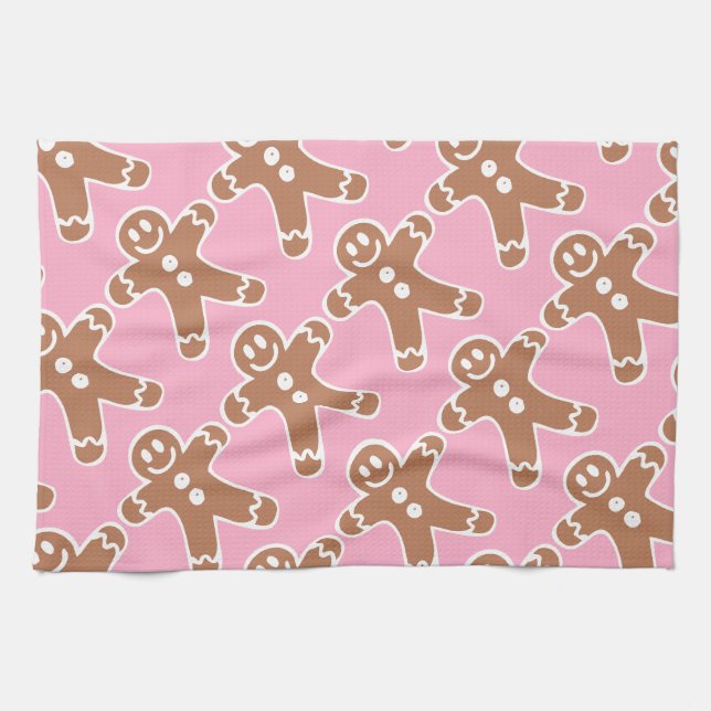 Gingerbread Man on Pink Towel (Horizontal)
