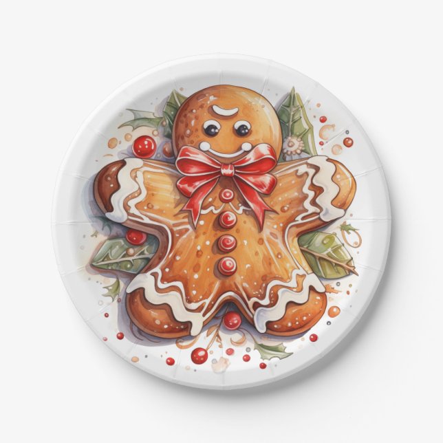 Gingerbread Man Paper Plates (Front)