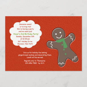 Gingerbread Man Party Invitation