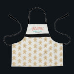 Gingerbread Man Pattern Christmas Baking Team Apron<br><div class="desc">This cute personalized  "Christmas/Holiday Baking Team" apron features a cream white background with patterns of gingerbread man. Change the background color and personalize it for your needs. You can find matching products at my store.</div>